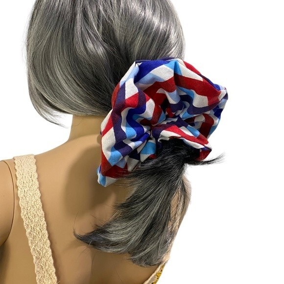 Hair Scrunchie. Multicolor. XL. 4th Of July. Patriotic. America. Holiday. Cute - Picture 3 of 14
